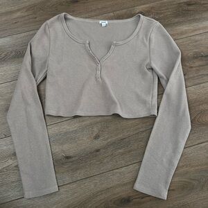 Garage Cropped Buttoned Long Sleeve